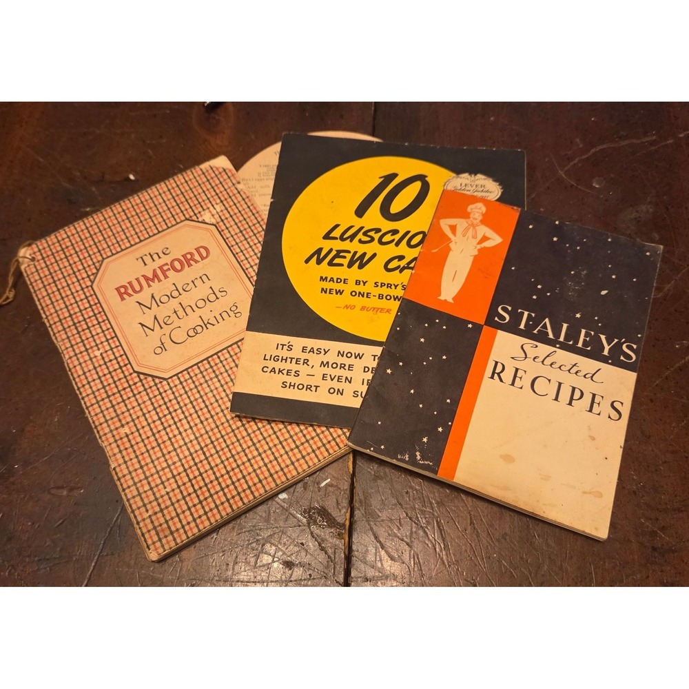 Rumford Staley Spry Vintage Recipe Booklet Set 40s Product Recipe Prom